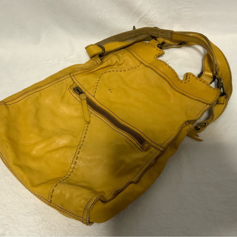 Lucky Brand Burnt Yellow Leather Hobo Women's Bag- Vintage